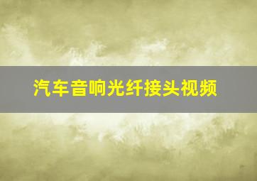 汽车音响光纤接头视频