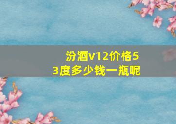 汾酒v12价格53度多少钱一瓶呢