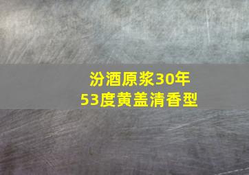 汾酒原浆30年53度黄盖清香型