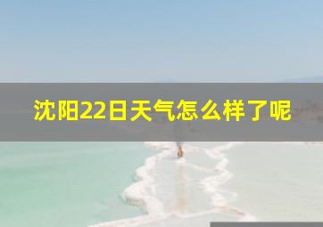 沈阳22日天气怎么样了呢