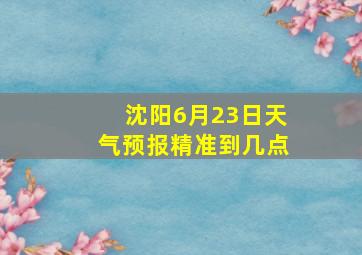 沈阳6月23日天气预报精准到几点