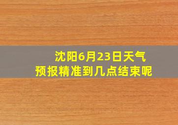 沈阳6月23日天气预报精准到几点结束呢