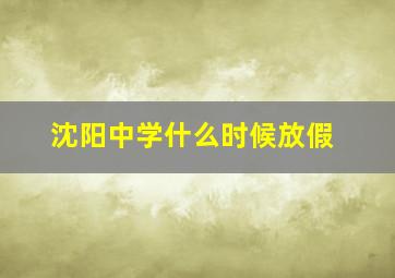 沈阳中学什么时候放假