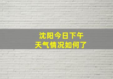 沈阳今日下午天气情况如何了