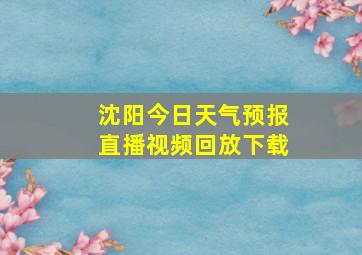 沈阳今日天气预报直播视频回放下载