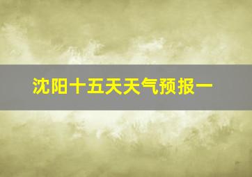 沈阳十五天天气预报一