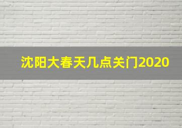 沈阳大春天几点关门2020