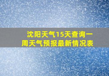 沈阳天气15天查询一周天气预报最新情况表