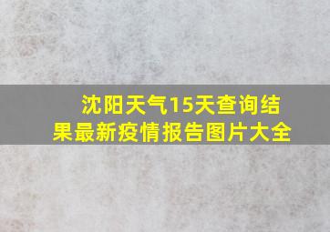 沈阳天气15天查询结果最新疫情报告图片大全