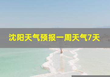 沈阳天气预报一周天气7天