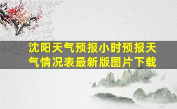 沈阳天气预报小时预报天气情况表最新版图片下载