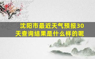 沈阳市最近天气预报30天查询结果是什么样的呢