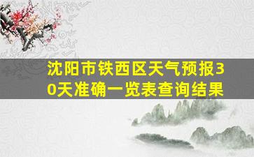 沈阳市铁西区天气预报30天准确一览表查询结果