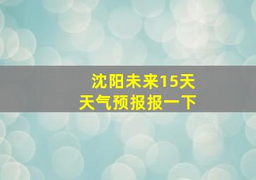 沈阳未来15天天气预报报一下