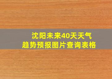 沈阳未来40天天气趋势预报图片查询表格