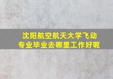 沈阳航空航天大学飞动专业毕业去哪里工作好呢