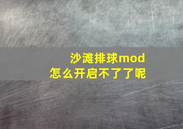 沙滩排球mod怎么开启不了了呢