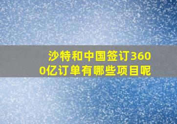 沙特和中国签订3600亿订单有哪些项目呢