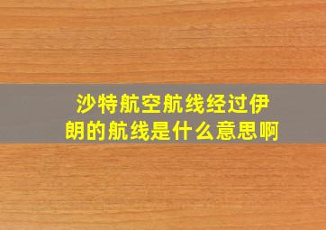 沙特航空航线经过伊朗的航线是什么意思啊