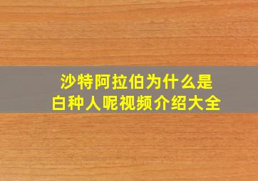 沙特阿拉伯为什么是白种人呢视频介绍大全