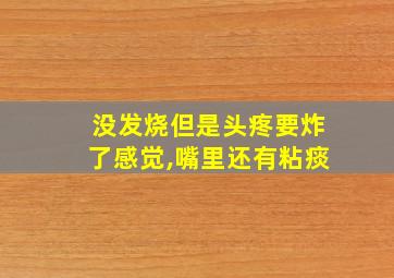 没发烧但是头疼要炸了感觉,嘴里还有粘痰