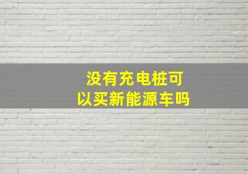 没有充电桩可以买新能源车吗