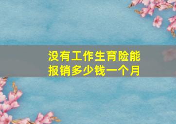 没有工作生育险能报销多少钱一个月