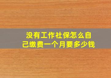 没有工作社保怎么自己缴费一个月要多少钱