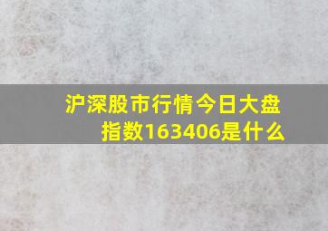 沪深股市行情今日大盘指数163406是什么