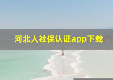 河北人社保认证app下载