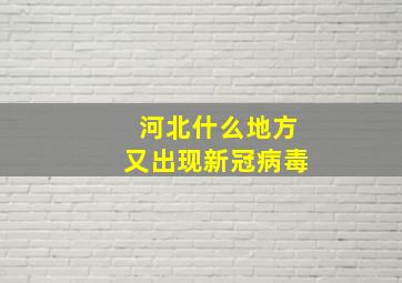 河北什么地方又出现新冠病毒