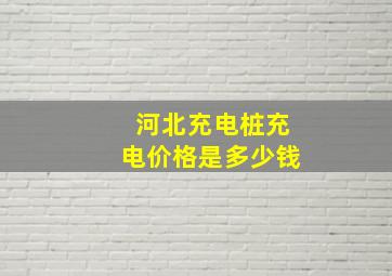 河北充电桩充电价格是多少钱