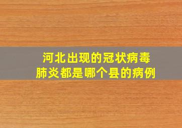 河北出现的冠状病毒肺炎都是哪个县的病例