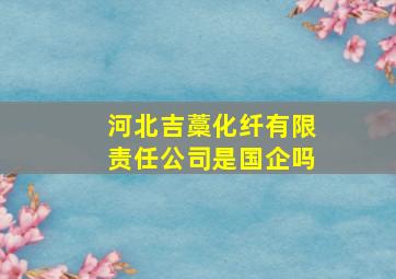 河北吉藁化纤有限责任公司是国企吗