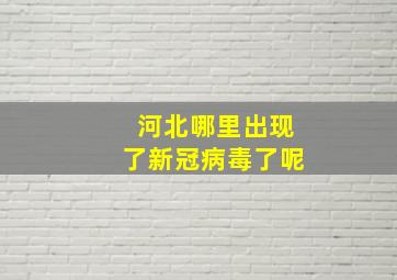 河北哪里出现了新冠病毒了呢