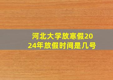 河北大学放寒假2024年放假时间是几号