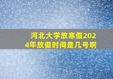 河北大学放寒假2024年放假时间是几号啊