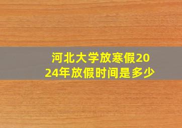 河北大学放寒假2024年放假时间是多少