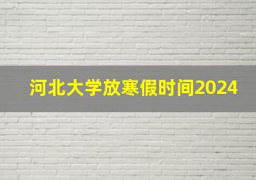 河北大学放寒假时间2024