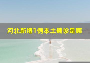 河北新增1例本土确诊是哪