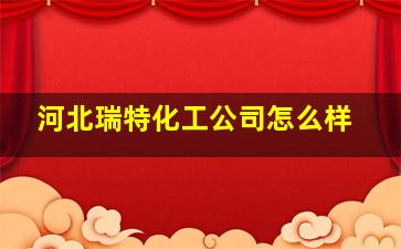 河北瑞特化工公司怎么样