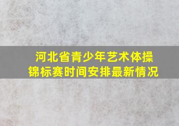 河北省青少年艺术体操锦标赛时间安排最新情况