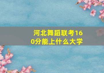 河北舞蹈联考160分能上什么大学