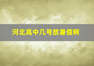 河北高中几号放暑假啊