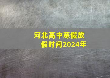 河北高中寒假放假时间2024年