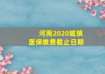 河南2020城镇医保缴费截止日期