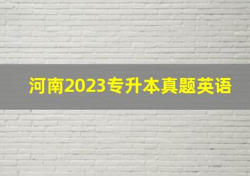 河南2023专升本真题英语