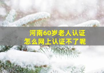 河南60岁老人认证怎么网上认证不了呢