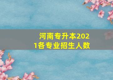 河南专升本2021各专业招生人数