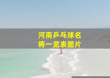 河南乒乓球名将一览表图片